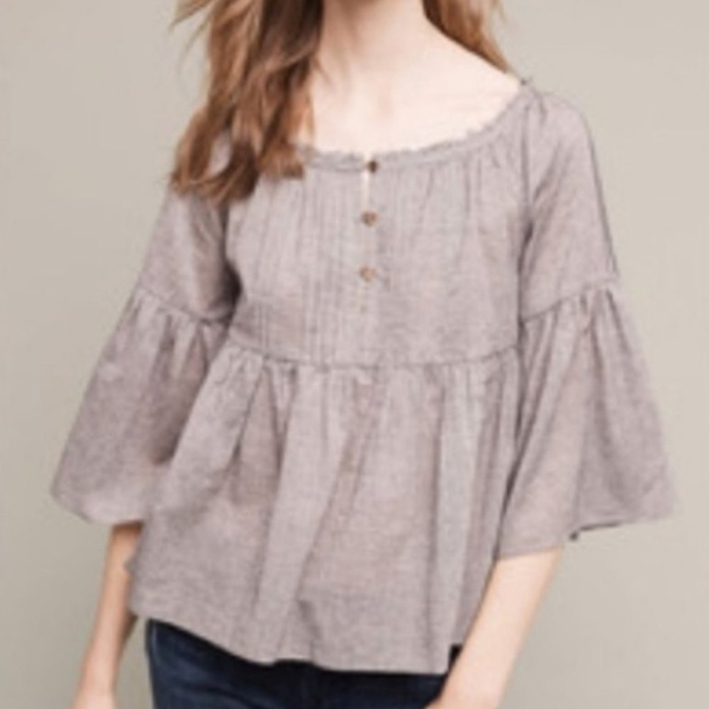 Eri + Ali / Patterned Bell Sleeve Blouse
